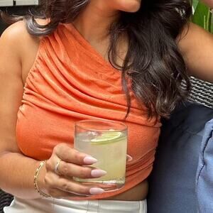 Orange one shoulder top